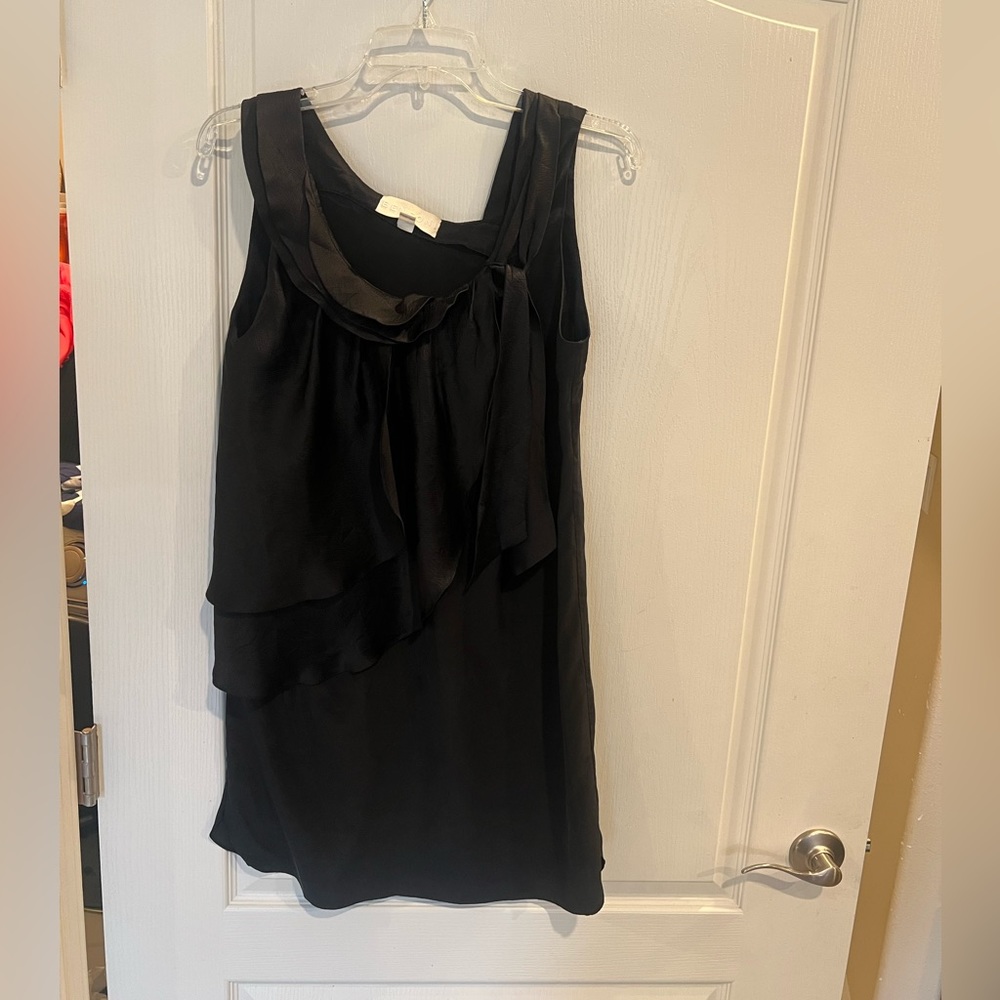 BENSONI black Ruffled silk Dress. Size 4